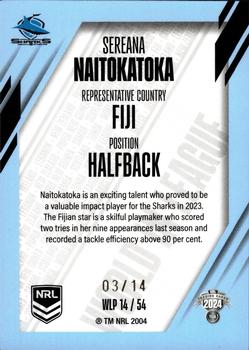 2024 NRL Traders Titanium - World In League Priority #WLP14 Sereana Naitokatoka Back